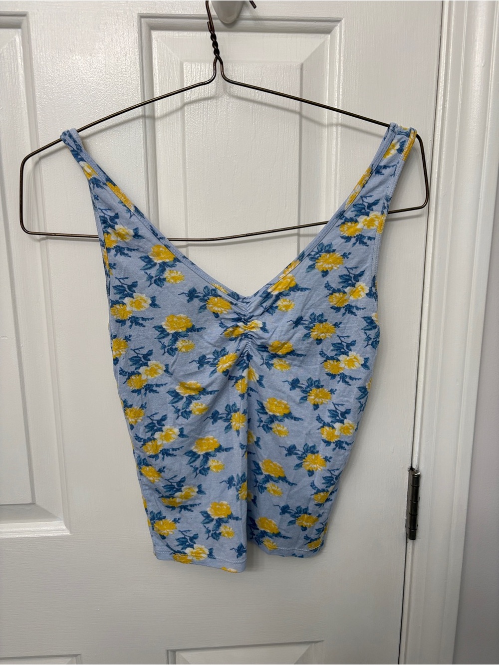 American Eagle Blue Floral Tank Top